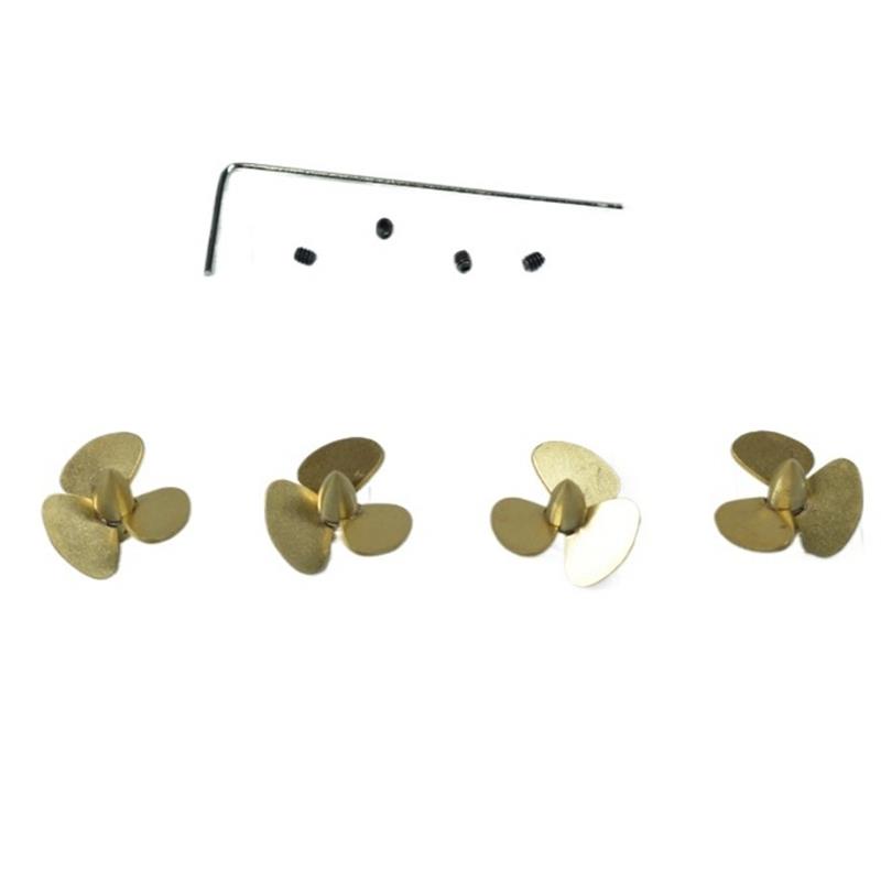 Rc Boat Metal Propeller Copper 3 Blade - Zestaw 3-łopatowych miedzianych śrub napędowych 12,4