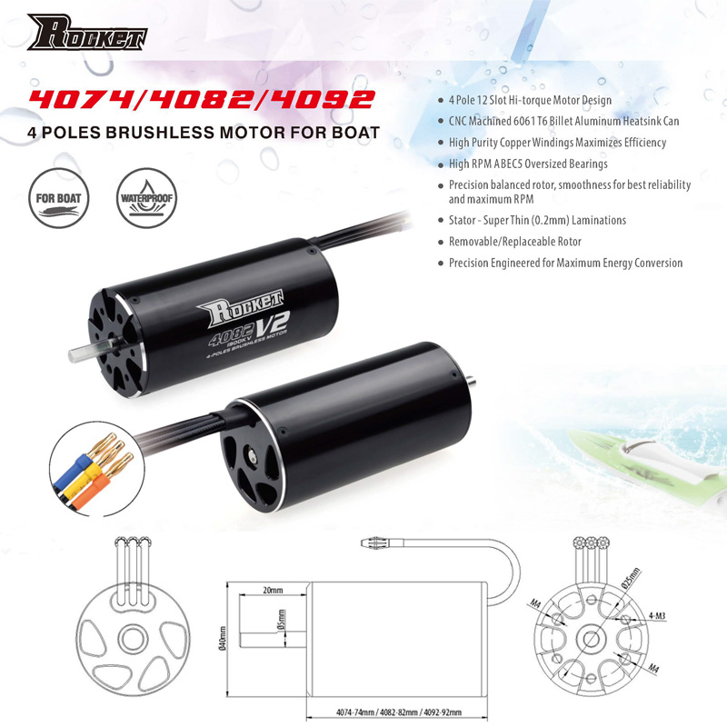 Silnik bezszczotkowy Rocket 40 – Rc Boat Water Cooling Jacket Motor recenzja i cena