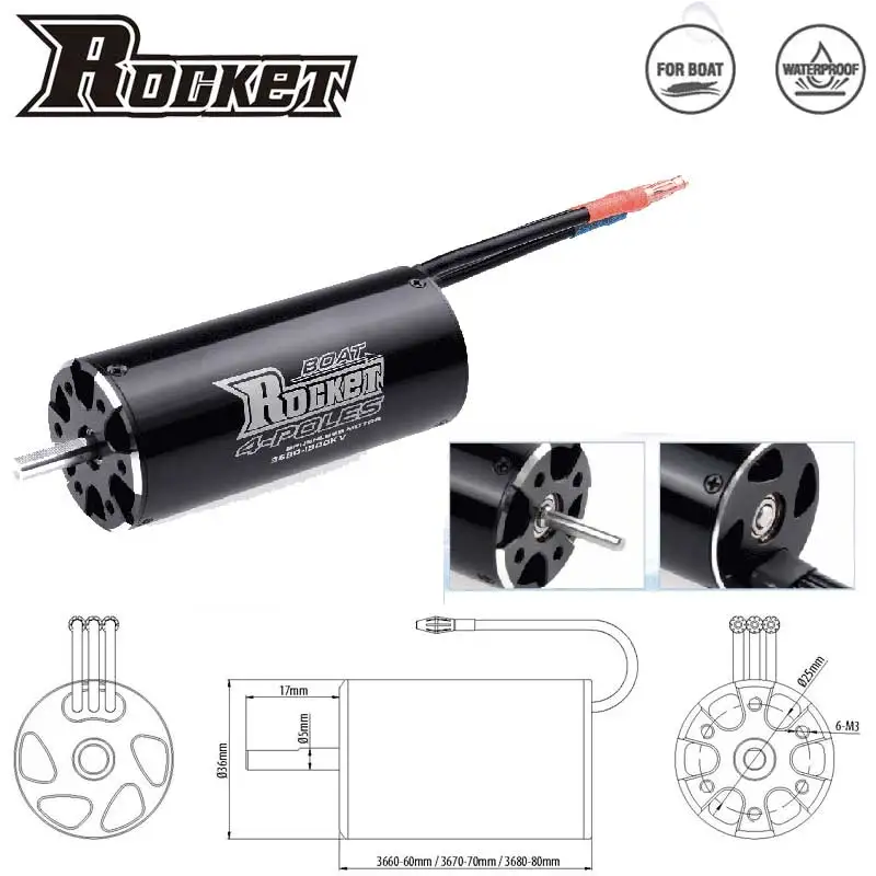 UniFlyROCKET-RC 2948/2958/2968 – Rc Boat Water Cooling Jacket Motor recenzja i cena