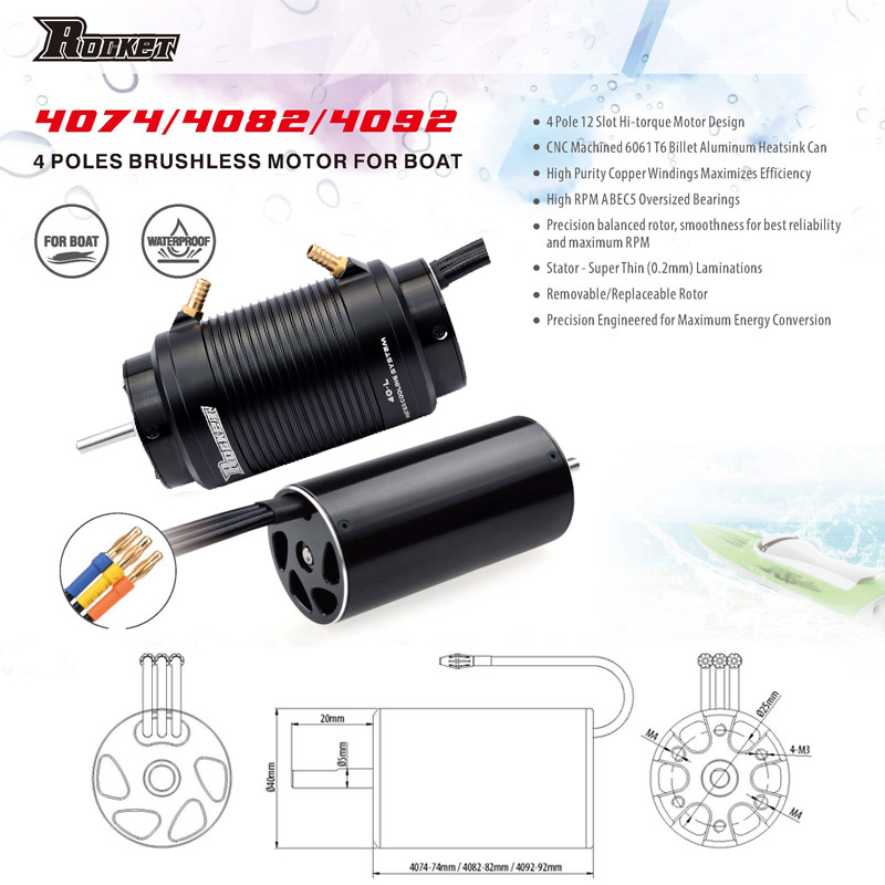 SURPASS HOBBY Rocket 4074 4082 – Rc Boat Water Cooling Jacket Motor recenzja i cena