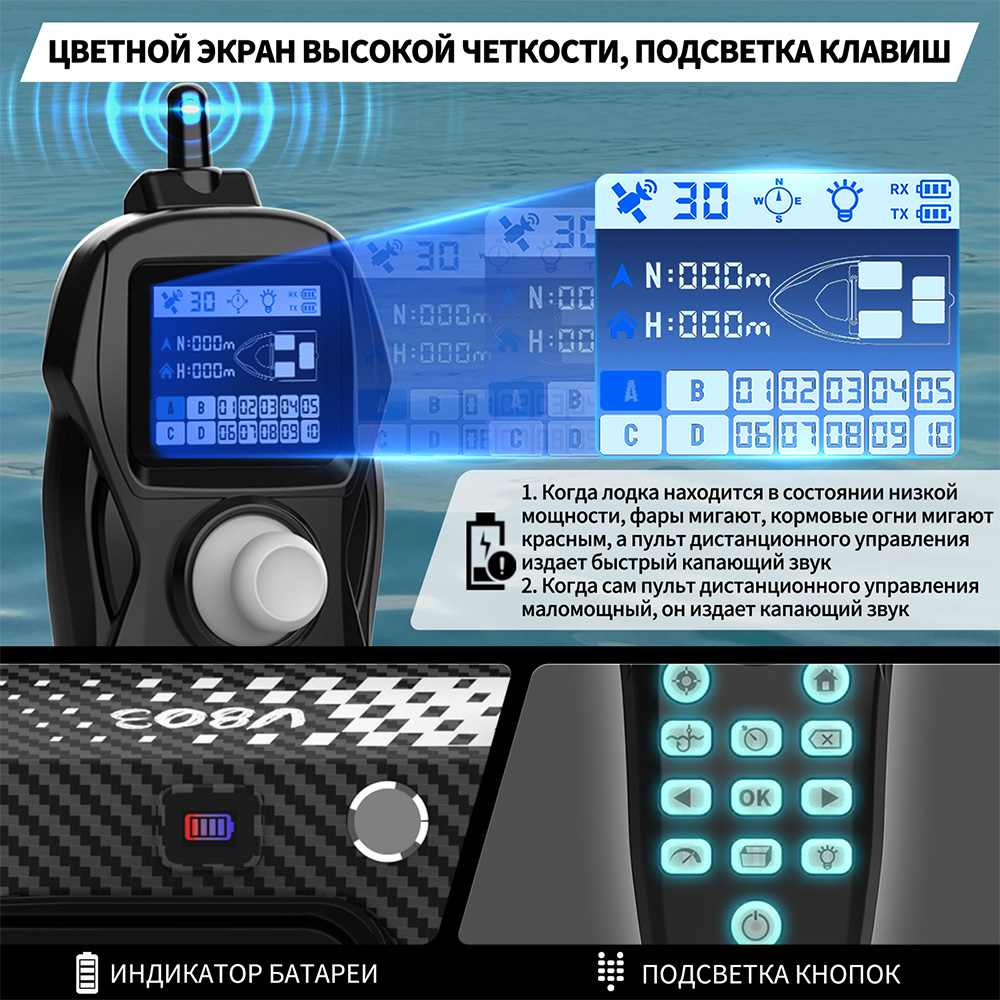 V803Pro RC Łódka Zanętowa GPS  – Rc Bait Boat Gps Autopilot Fish Finder recenzja i cena